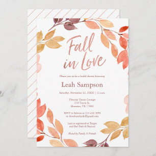 Invitation Chute en Amour aquarelle feuille nuptiale