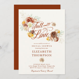 Invitation Chute en Amour Automne Bouquet Fête des mariées