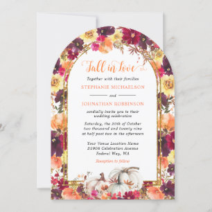 Invitation Chute en amour Automne Floral Arch Mariage