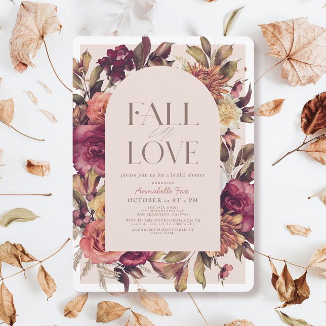 Invitation Chute en amour Automne Wreath Arch Fête des mariée (Créateur téléchargé)