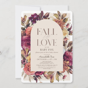 Invitation Chute en amour Automne Wreath Arch Tan Baby shower