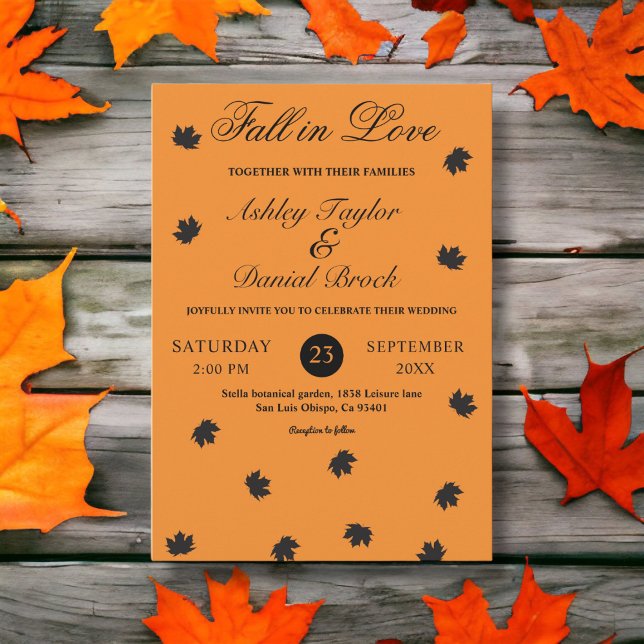 Invitation Chute en amour Boho brûlé Orange Rustique Mariage  (Créateur téléchargé)