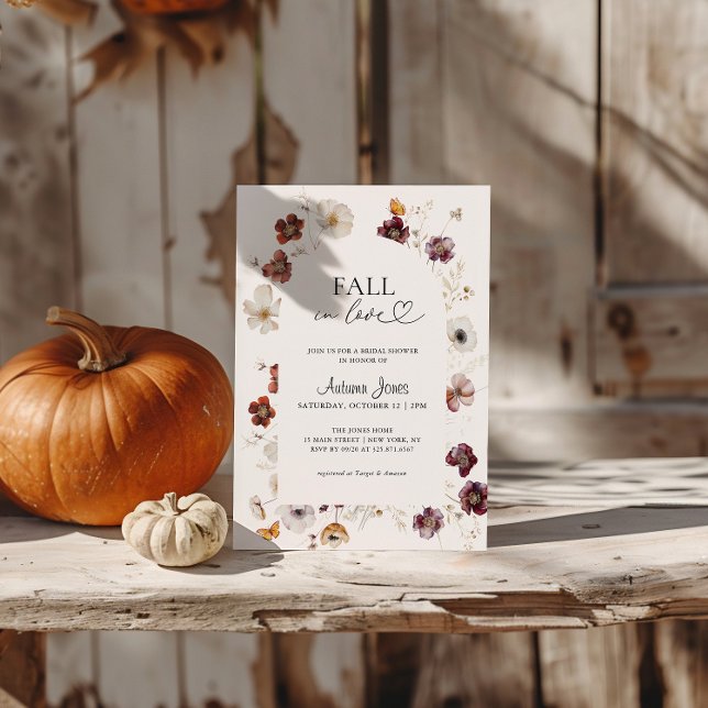 Invitation Chute En Amour Boho Fête des mariées Automne Arc F (Créateur téléchargé)
