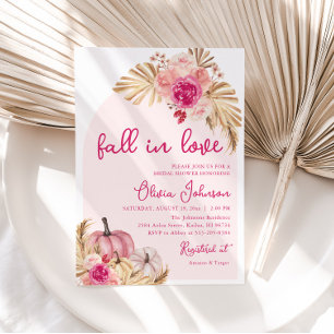Invitation Chute en amour Boho rose Citrouille Fête des marié