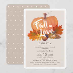 Invitation Chute en amour Citrouille automne laisse Baby show