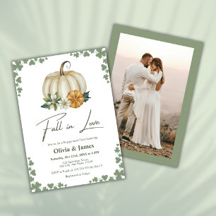 Invitation Chute en amour Citrouille Sage Green Engagement