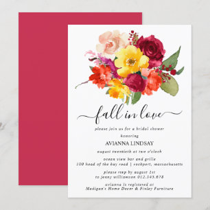 Invitation Chute en amour Couleurs d'automne Fête des mariées