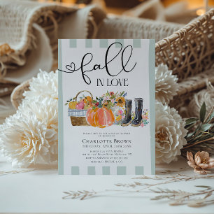 Invitation Chute en amour Élégante Fête des mariées d'automne