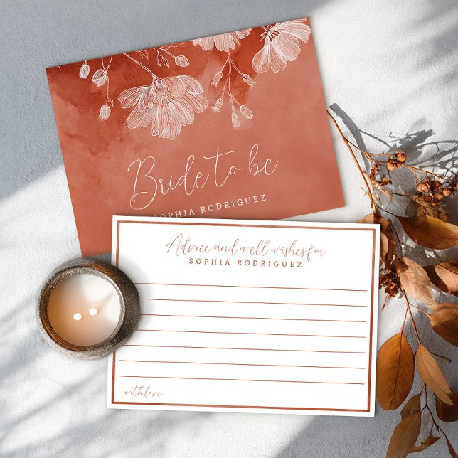 Invitation Chute en Amour Fête des mariées Conseils & Bien So (Bride to be advice card)