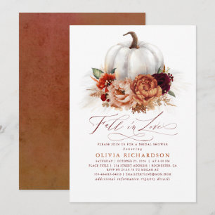 Invitation Chute en amour Fête des mariées Fleurs de rouille 