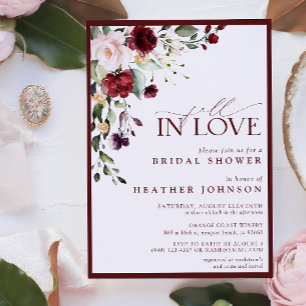 Invitation Chute en amour Fête des mariées florale Bourgogne