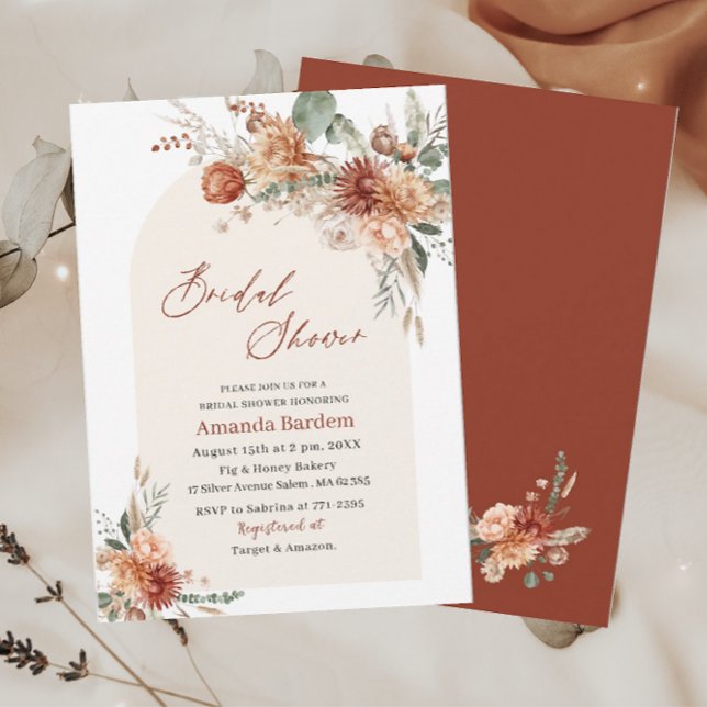 Invitation Chute en Amour Fleurs Aquarelle douche nuptiale (Créateur téléchargé)