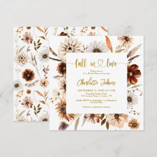 Invitation Chute En Amour Floral Terracotta Fête des mariées 