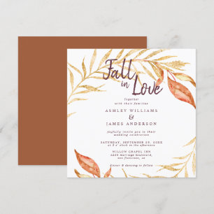 Invitation Chute en amour Golden Foliage TerraCotta Mariage