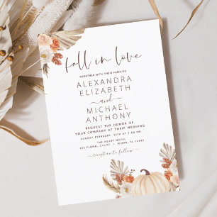 Invitation Chute en Amour Mariage Pampas Grass Terracotta