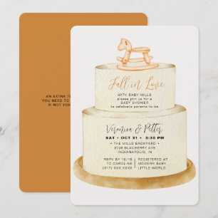 Invitation Chute en amour Neutre Autumn Cake Baby shower