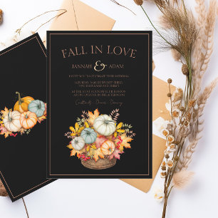Invitation Chute en amour Noir Automne Automne Citrouille Mar
