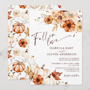 Invitation Chute En Amour Rouille Rouge Beige Mariage Citroui