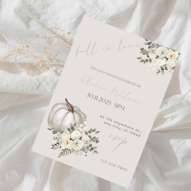 Invitation Chute en Fête des mariées d'amour - Feuilles d'aut (Créateur téléchargé)