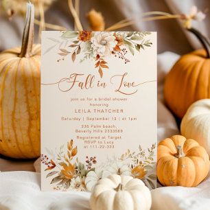 Invitation Chute en Love terre cuite automne nuptiale douche