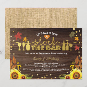 Invitation Chute en stock d'amour la partie de fiançailles de