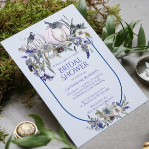 Invitation Chute Floral Aquarelle Citrouille Fête des mariées