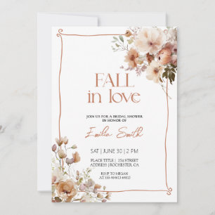 Invitation Chute Florale Automne Rouille Douche nuptiale
