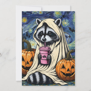 Invitation Chute Halloween Ghost Citrouille Raccoon Costume S