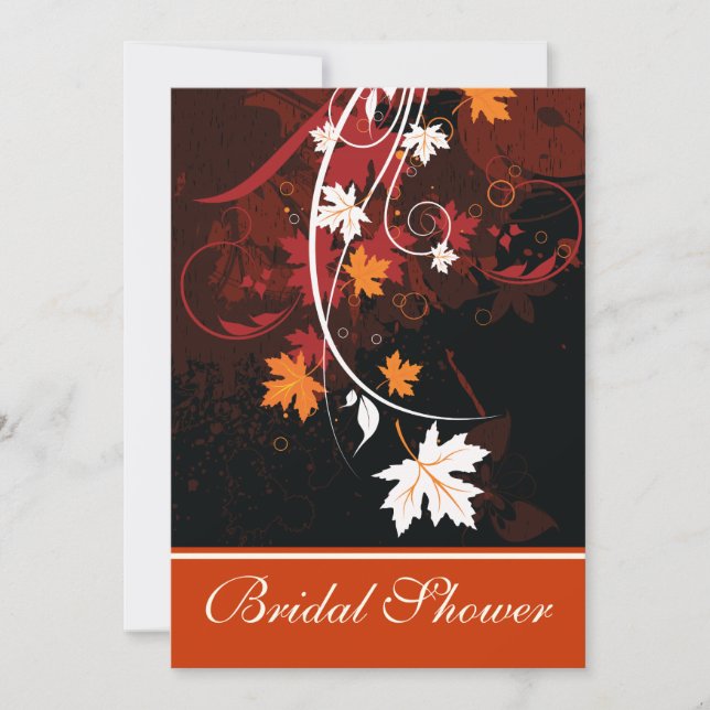 Invitation Chute laisse orange rouge blanc mariage douche nup (Devant)