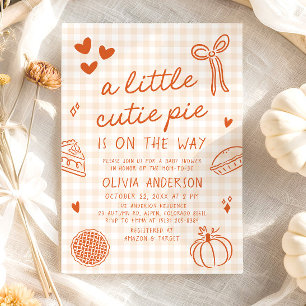 Invitation Chute mignon main tiré petit Baby shower à gâteau 
