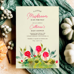 Invitation Chute mignonne aquarelle petit baby shower champig