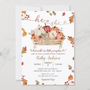 Invitation Chute Petits Feuilles Citrouilles Révélation De Se