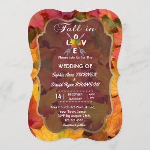 Invitation Chute romantique dans l'amour Foliage Flèches Mari