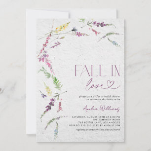 Invitation Chute rustique dans l'amour Fleur sauvage aquarell