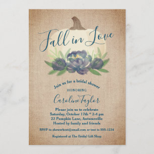 Invitation Chute rustique en amour Fête des mariées florale b
