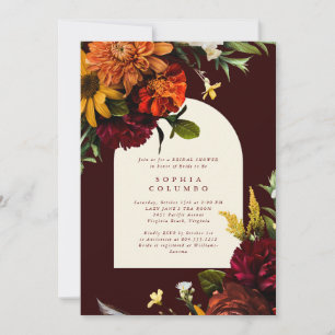 Invitation Chute Sunset Dark Moody Fête des mariées romantiqu