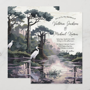 Invitation Chypre Tree Crane Bayou Mariage