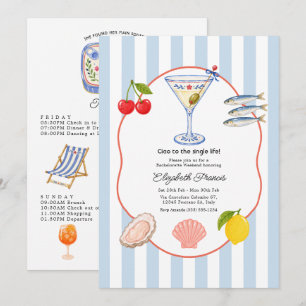 Invitation Ciao à la vie de célibataire Méditerranéenne EVJF