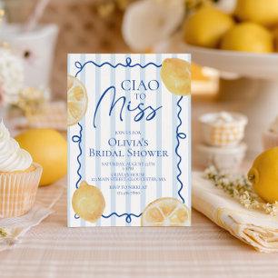 Invitation Ciao à Miss Lemons et Stripes à la Baby Shower de 