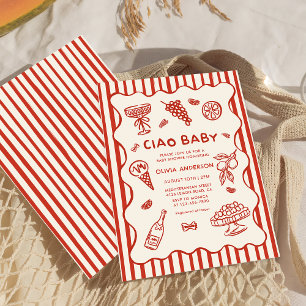 Invitation Ciao Baby Baby shower italien tiré à la main