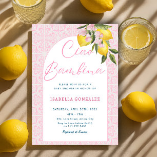 Invitation Ciao Baby Bambina Amalfi Baby shower italien