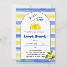 Ciao Baby Bleu & Jaune Rayures Fête de Naissance d