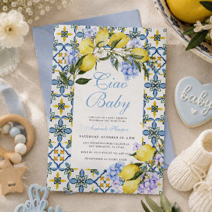 Invitation Ciao Baby Côte Amalfitaine Citron Italie Baby Show