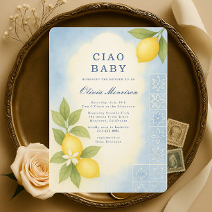 Invitation Ciao Baby Italian Lemons Baby Shower