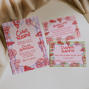 Invitation Ciao Baby Pizza Italien Baby shower amusant