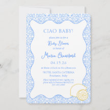 Ciao Baby shower italien Citron bleu méditerranéen