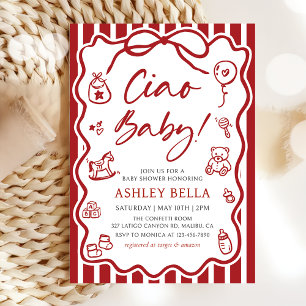 Invitation Ciao Baby Whimsical Baby shower italien