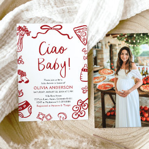 Invitation Ciao Baby Whimsical Italien Pizza Baby shower mign
