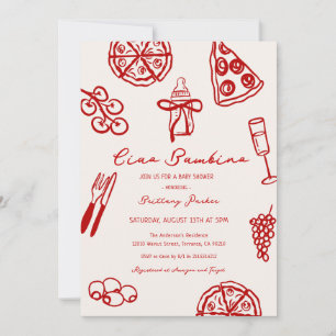 Invitation Ciao Bambino Fête de Naissance sur le thème de la