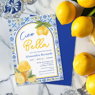 Invitation Ciao Bella Carrelage italien Citron Fête des marié